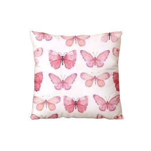 Pink Butterfly Pillow Cover